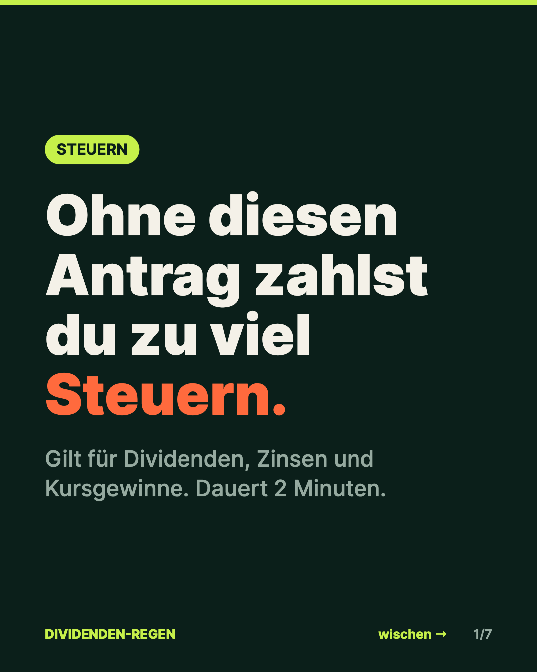 Reel: Freistellungsauftrag